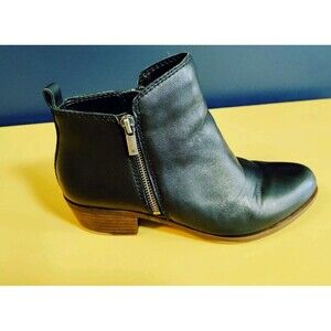 Lucky Brand  Basel Classic Ankle Bootie Leather  Double Zip Women's Size 8.5